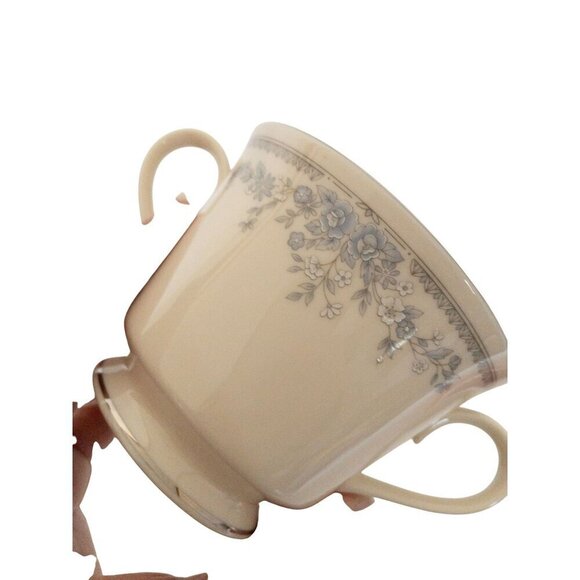 Lenox Reverie Floral Creamer & Sugar Bowl Set Ivory Blue Flowers - Picture 3 of 9